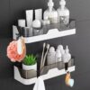 Wall Mounted Shelves for Kitchen and Bathroom Accessories, Modern Spice Wall Mounted Shelves for Kitchen and Bathroom Accessories, Modern Spice Racks Washroom Storage Organizer for Condiments, Jars, Seasoning Bottles, Space Saving Wall Storage Set of 1