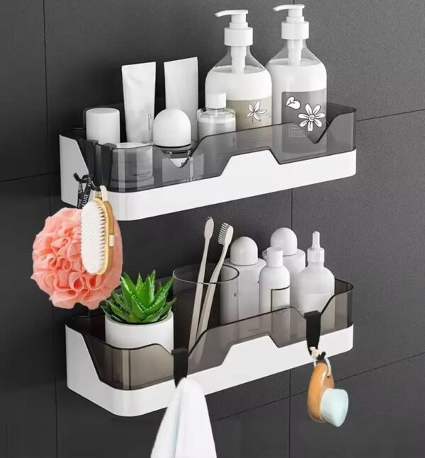 Wall Mounted Shelves for Kitchen and Bathroom Accessories, Modern Spice Wall Mounted Shelves for Kitchen and Bathroom Accessories, Modern Spice Racks Washroom Storage Organizer for Condiments, Jars, Seasoning Bottles, Space Saving Wall Storage Set of 1