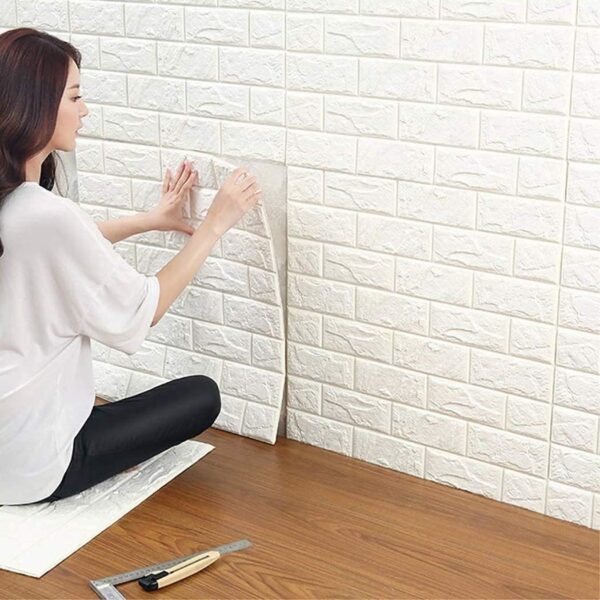 Wall Stickers Wallpaper PE Foam Brick Design DIY Decal (70 x 77 cm) 3D Frames PVC DIY Self Adhesive