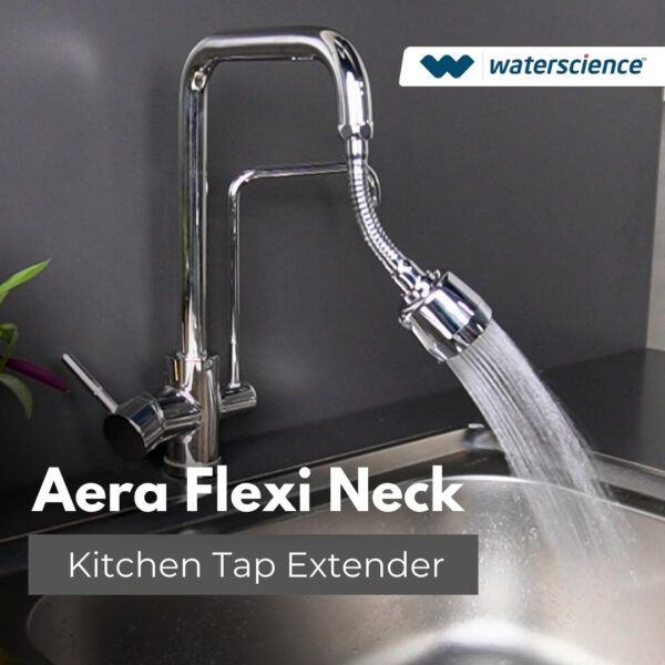 WaterScience Tap Extension for Kitchen Sink, 2 Flow Modes, Flexible Faucet Extender, Aerators for Water Tap, Upto 50% Water Saving - Flexi Neck