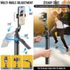 WeCool S8 AI-Powered Selfie Stick for Mobile, Auto Face Tracking Tripod with 360° Auto Rotating Selfie Stick, 64-inch/163 cm Long Aluminum Extension for Mobile & Camera with Quad-Leg Stability.