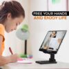 WeCool T2 Foldable and Portable Tabletop Mobile Stand with Stable Base,Height and View Angle Adjustable Phone Stand,Ideal Mobile Holder for Smartphones,Tablets, Kindles