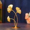 Webelkart Premium Iron Gold Plated 3 Leaf Shape Decoration Table Stand for Home and Living Room Decor - (7.8 inches, Gold)- Decorative Items for Home Decor, Showpiece for Home Decor