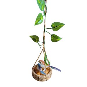 Wool Artificial Birds | Hanging Birds for Home Decor Garden Decor, Brown