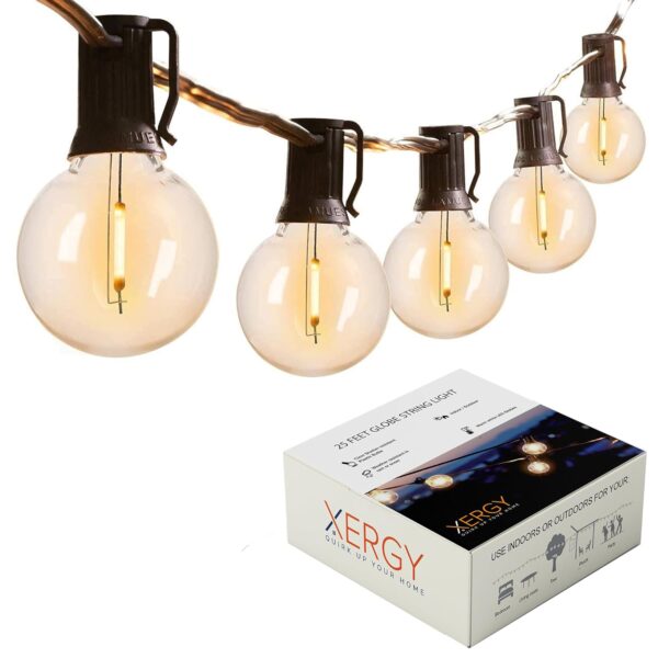 XERGY Outdoor String Lights 25 Feet G40 Globe Lights with 25 Edison Break Proof Bulbs +1 Extra Bulb, Light for Backyard Terrace Garden Balcony Party Decor Diwali Lights for Home Decoration