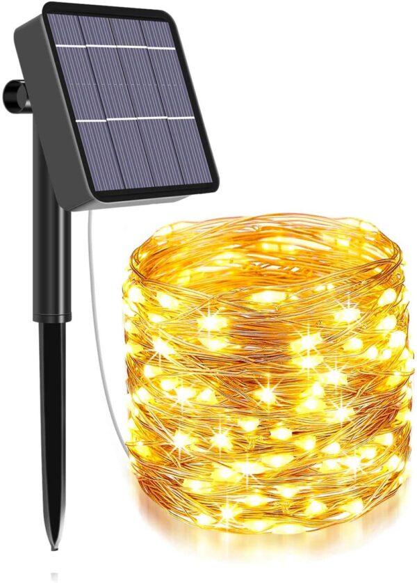 XERGY Solar Light Fairy Outdoor String, 79Ft 240 LED with Inbuilt Rechargeable Battery IP65 Waterproof 8 Modes (Copper Wires, Sturdy Quality) - Garden Christmas Tree, Diwali lights for Home decoration