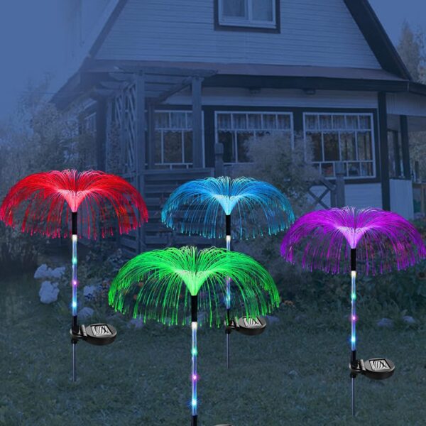 XVZ Solar Garden Lights Outdoor - 4 Pack Jellyfish Light, 7 Color Changing, IP65 Waterproof for Yard, Patio, Pathway, Holiday Decorations
