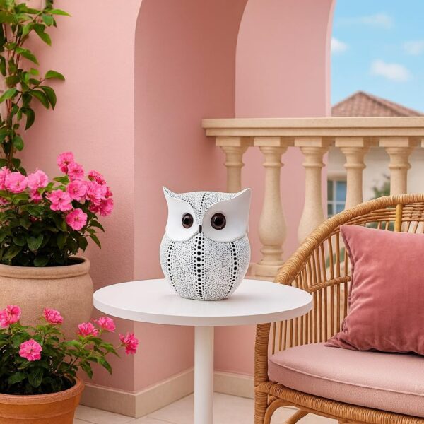 Xtore® Modern Classy Lucky Owl Resin Art Figure Showpiece -(Pack of 1, White)