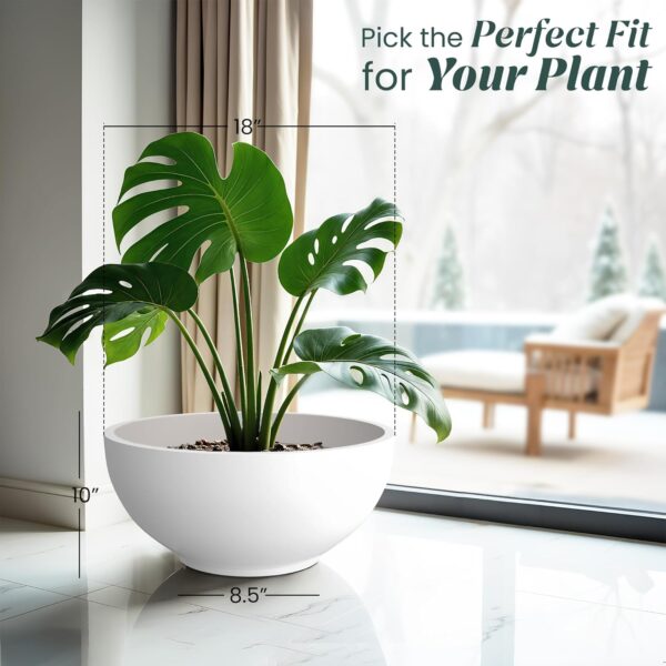 YUCCABE ITALIA FOXB KTR 18 INCH Pots for Plants Highly Durable Polymers Lightweight Indoor Outdoor Flower Pot Gamla Tree Planter Container Planters for Living Room, Balcony, Garden, Office