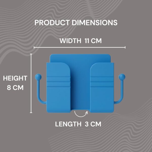 Zen ABS Mobile Phone Holder & Charging Stand | Multifunctional Storage & Holder | Charging Port & 2 Hooks for Keychains & Accessories | Bedroom,Bathroom,Kitchen,Office Accessories | (Bliue)