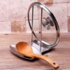 Zollyss Spoon Rest and Pot Lid Holder, Stainless Steel Pan Zollyss Spoon Rest and Pot Lid Holder, Stainless Steel Pan Pot Cover Lid Rack Shelf Stand Holder Spoon Holder Utensil Rest Stove Organizer Storage Soup Spoon Rests Kitchen Tool
