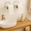 Zuku Tissue/Toilet Paper Roll Holder for Bathroom Kitchen Tissue Roll Holder Tissue Paper Stand Self Adhesive No Drill Napkin Holder Bathroom Accessories/Organiser(Pack of 2)