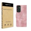amazon basics Samsung Galaxy A16 5G Flip Cover | Card Pockets Wallet & Stand | Flip Cover for Samsung Galaxy A16 5G (Pink Flower)