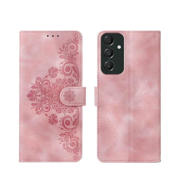 amazon basics Samsung Galaxy A16 5G Flip Cover | Card Pockets Wallet & Stand | Flip Cover for Samsung Galaxy A16 5G (Pink Flower)
