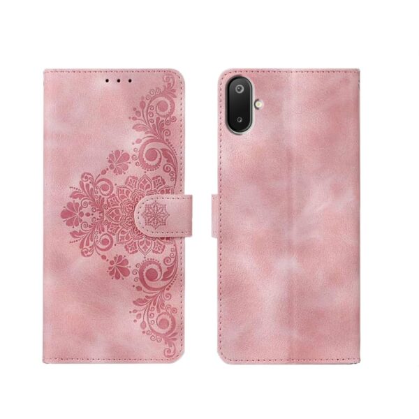 amazon basics Samsung Galaxy M06 5G Flip Cover | Card amazon basics Samsung Galaxy M06 5G Flip Cover | Card Pockets Wallet & Stand | Flip Cover for Samsung Galaxy M06 5G (Pink Flower)