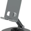 coku Mobile Phone Stand 360° Rotation Height and Angle Adjustable coku Mobile Phone Stand 360° Rotation Height and Angle Adjustable Cell Phone Stand for Desk Office Foldable Desktop Phone Holder for Smartphone 4-10'' Tablet Holder (Gray)