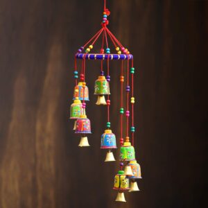 eCraftIndia Multicolour Handcrafted Decorative Window Door Wall Hanging Bells Wind eCraftIndia Multicolour Handcrafted Decorative Window Door Wall Hanging Bells Wind Chimes Decorative Showpiece| Diwali Decoration Items for Home Decor| Gift for Diwali Navratri Housewarming
