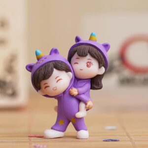 eCraftIndia Valentine Gift for Girlfriend Boyfriend Purple Resin Miniature Cute eCraftIndia Valentine Gift for Girlfriend Boyfriend Purple Resin Miniature Cute Couple Statue Girl on Boy's Shoulder Showpiece Valentine Gift for Husband Wife Her Him | Valentines Day Decoration Item
