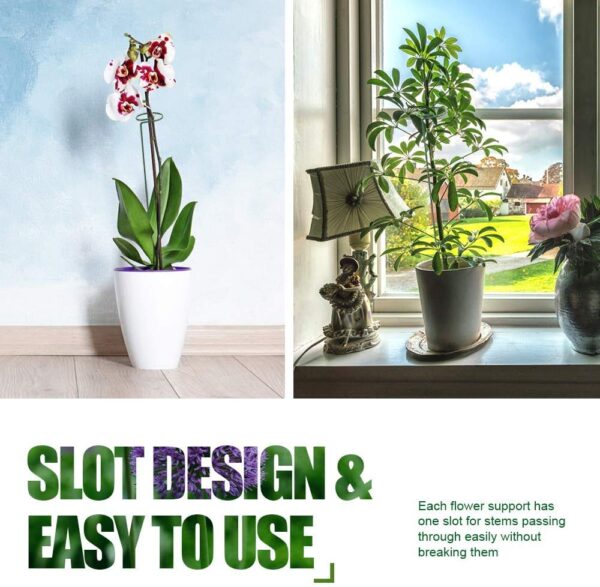 ecofynd 18 inches Metal Trellis for Plants, Pack of 5 | Single Stem Flower Plant Support | Garden Climbing Plant Trellis for Amaryllis Orchid Lily Rose Tomatoes