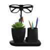 eo Pen Stand for Study Table with Self-Watering Plant Pot, eo Pen Stand for Study Table with Self-Watering Plant Pot, Glasses & Smartphone Holder – Desk Organizer & Pencil Holder for Office, Home, Kids, Students, Study Room (Desk Station Black)