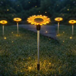 hardoll Sunflower Shaped Solar Lights Outdoor Waterproof, Warm White Decorative hardoll Sunflower Shaped Solar Lights Outdoor Waterproof, Warm White Decorative Solar Light for Garden, Home & Pathway, Solar Lamp for Lawn, Patio & Decoration(Pack of 1)