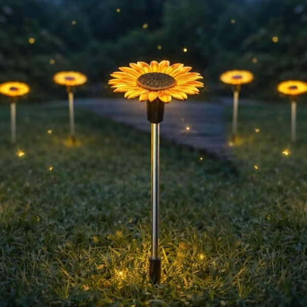 hardoll Sunflower Shaped Solar Lights Outdoor Waterproof, Warm White Decorative hardoll Sunflower Shaped Solar Lights Outdoor Waterproof, Warm White Decorative Solar Light for Garden, Home & Pathway, Solar Lamp for Lawn, Patio & Decoration(Pack of 1)