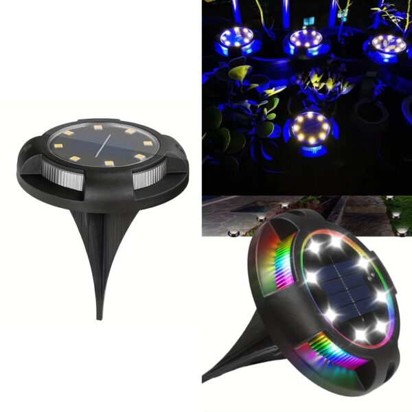 hardoll plastic Solar Ground Light Decorative RGB+White Color LED Waterproof for Outdoor Home Garden Pathway Lawn Driveway(Pack of 1)