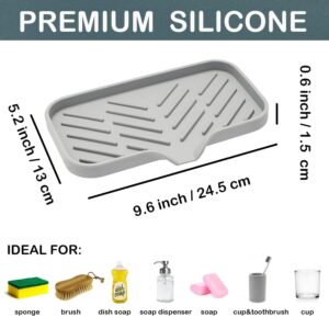iDream Medium Multi-Purpose Silicone Sink Drainer Mat – Flexible Kitchen Sink Organizer Tray for Soap, Dish Sponge, Tools Storage, and Drying, Non-Slip Silicone Holder for Countertops