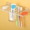 iSTAR 4 in 1 Multipurpose White Plastic Unbreakable Soap Dish Tooth Brush Holder Home Acrylic Bathroom Faucets Accessories 4 in 1 Corner Plastic Wall Shelf (1)