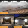 kh Plastic Solar Light Outdoors,3 Heads Solar Motion Sensor Lights with Remote Control,122 LED Solar Security Lights,IP65 Waterproof,270 Wide Angle,Security LED Flood Light with 3 Modes,13 ft Cable
