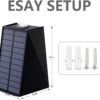 kh Solar Outdoor Lights Up and Down 2 LED Outdoor Lamp Solar Path Wall Lights, IP65 Waterproof Patio Wall Light, Exterior Lights for House Garage Garden (Warm White) (Pack of 1)