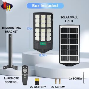 kh Solar Street Light Motion Sensor, 288 LED, 120 W, 6000 K Dusk to Dawn Solar Flood Lights Outdoor Waterproof with Remote Control, LED Solar Lights for Outside Garden Yard, Parking (GAMA_18_Pack_1)