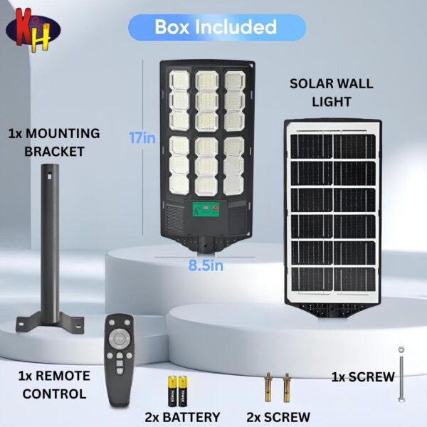 kh Solar Street Light Motion Sensor, 288 LED, 120 W, 6000 K Dusk to Dawn Solar Flood Lights Outdoor Waterproof with Remote Control, LED Solar Lights for Outside Garden Yard, Parking (GAMA_18_Pack_1)