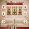 pranjals house Rajasthani Musician Metal Wall Art Set of 3 | Traditional Indian Wall Hanging Decor for Living Room, Bedroom & Home | Handcrafted Metal Frame (12 x 6.5 Inch)