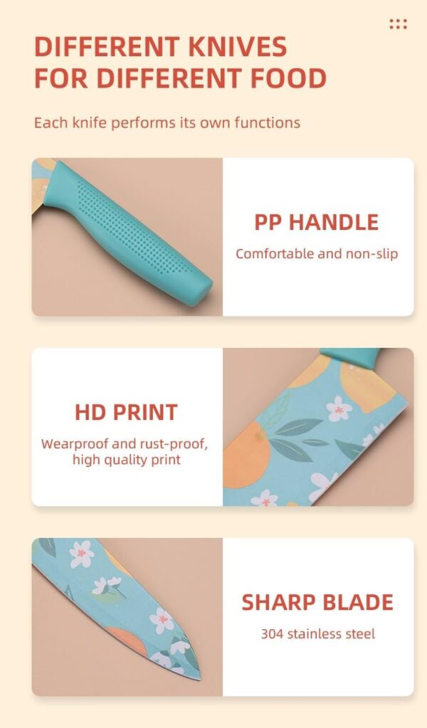 upsimples Set of 3 Stainless Steel Kitchen Knife Set | High-Carbon Stainless Steel Kitchen Knife |Vegetable Knife| Chef Knife| Sharp Edge Cutting Chef Knifes for Chopping Vegetables, Fruits (Blue)