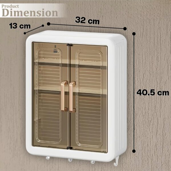 𝟑 𝐒𝐡𝐞𝐥𝐯𝐞𝐬 Multipurpose Bathroom Organiser Without Drill Plastic Wall Mounted Storage Cabinet for Kitchen and Bathroom with Shelves & Door| Organiser for, Essentials, Makeup, Skincare