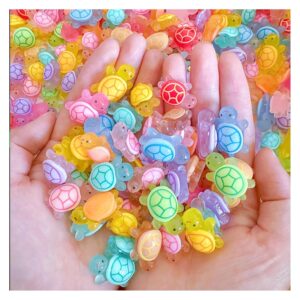 100 Pcs Small Glow in The Dark 3D Resin Turtles 100 Pcs Small Glow in The Dark 3D Resin Turtles Miniature Garden Figurines,Accessories for Decorating DIY Dollhouse/Fish Tank/Fridge/Wall Art,Safe, Durable, Non-Fading 10 Colors