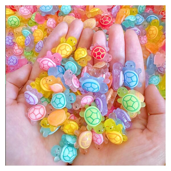 100 Pcs Small Glow in The Dark 3D Resin Turtles 100 Pcs Small Glow in The Dark 3D Resin Turtles Miniature Garden Figurines,Accessories for Decorating DIY Dollhouse/Fish Tank/Fridge/Wall Art,Safe, Durable, Non-Fading 10 Colors