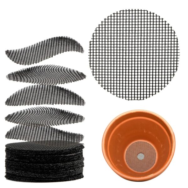 100 Plant Pots Hole Mesh Pad - MAQIHAN Flowerpot Net 100 Plant Pots Hole Mesh Pad - MAQIHAN Flowerpot Net Mat Terrarium Planting Eyes Net Mats Pot Substrate Barrier 5cm Mesh Bonsai Garden Grid Ceramic Drainage Hole Mesh Screen Prevent Soil Leakage