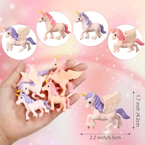 12 Pcs Lovely Flying Horse Unicorn Model Miniature Figurines Animals Model Fairy Garden Miniature Moss Landscape Cake Topper DIY Terrarium Crafts Ornament Accessories for Home Decoration