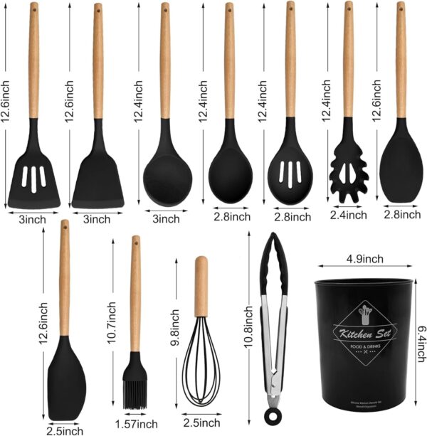 12-Piece-Silicone-Kitchen-Utensil-Set-with-Wooden-HandlesNon-Stick-BPA-Free-Cooking-Baking-Tools-–Heat-Resistant-Flexible-Silicone-Cookware-Set-–-Spatulas-Spoons-Whisk-More.jpg 12-Piece Silicone Kitchen Utensil Set with Wooden Handles,Non-Stick, BPA-Free Cooking & Baking Tools –Heat Resistant, Flexible, Silicone Cookware Set – Spatulas, Spoons, Whisk & More