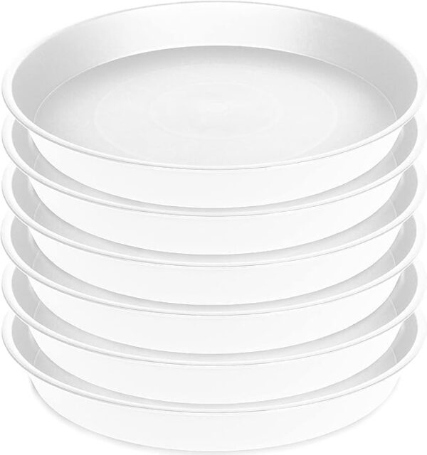 12 inch Plant Saucer | Brown | Heavy Duty Gamla Dripping Plate,Tray | Saucer High Sides Help Retain Excess Water | Suitable for Indoor and Outdoor Balcony Garden (Set of 4)