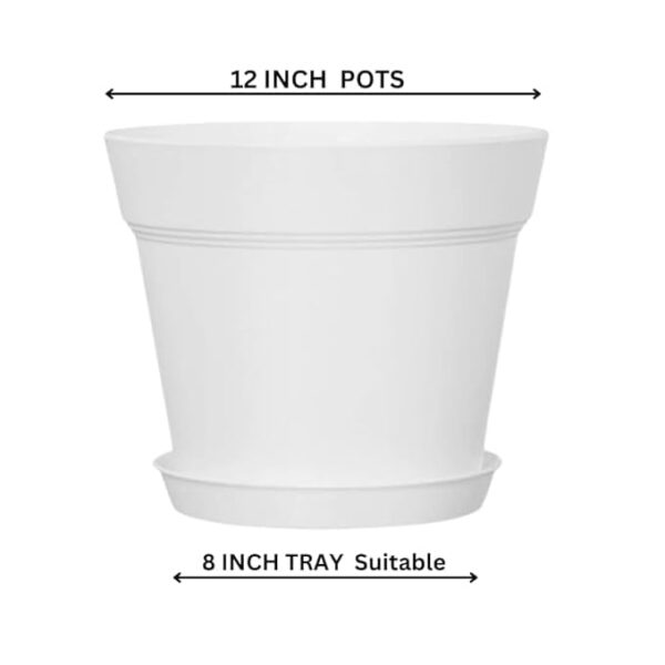 12 inch Plant Saucer | Brown | Heavy Duty Gamla Dripping Plate,Tray | Saucer High Sides Help Retain Excess Water | Suitable for Indoor and Outdoor Balcony Garden (Set of 4)