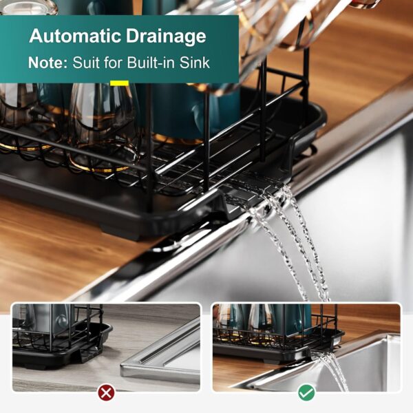 1775001755_iSPECLE-Dish-Drying-Rack-2-Tier-Dish-Racks-for-Kitchen-Counter-with-Glass-Holder-Utensil-Holder-and-Drainboard-Small-Dish-Dryer-Rack-Multifunctional-Dish-Drainer.jpg iSPECLE Dish Drying Rack - 2 Tier Dish Racks for Kitchen Counter with Glass Holder, Utensil Holder and Drainboard, Small Dish Dryer Rack, Multifunctional Dish Drainer