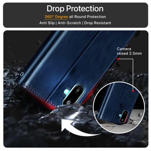 WOW IMAGINE Shock Proof Flip Cover Back Case Cover for Samsung Galaxy M06 5G | Galaxy F06 5G (Flexible | Leather Finish | Card Pockets Wallet & Stand | Blue)