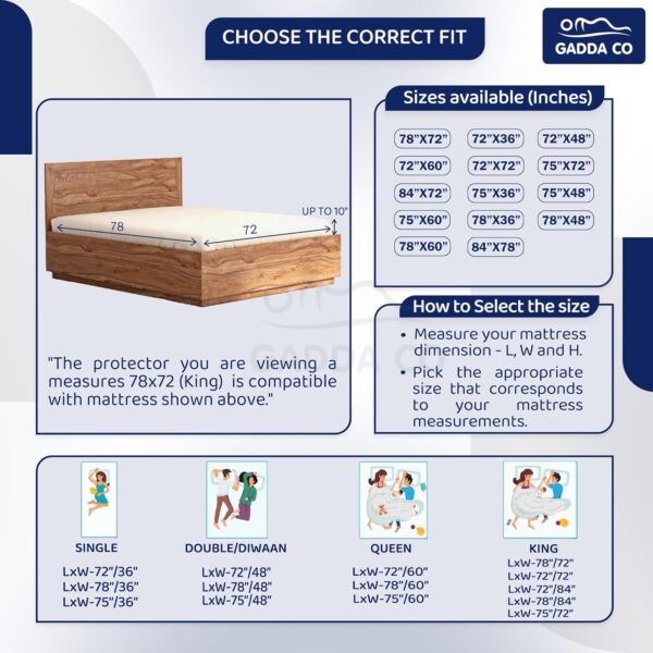 1775009166_GADDA-CO-100-Waterproof-Premium-Cotton-Feel-Mattress-Protector-King-Size-78x72-InchUltra-Soft-Breathable-Fitted-Bed-Protector-Terry-Cover-Double-Bed-6.5x6-feet-Fits-10-Inches-Grey.jpg GADDA CO 100% Waterproof Premium Cotton Feel Mattress Protector King Size 78x72 Inch|Ultra Soft Breathable & Fitted Bed Protector Terry Cover Double Bed (6.5x6 feet, Fits 10 Inches, Grey)