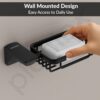 Plantex Space Aluminum Soap Dish/Soap Stand/Soap Holder/Bathroom Soap Holder/Bathroom Accessories (Black)