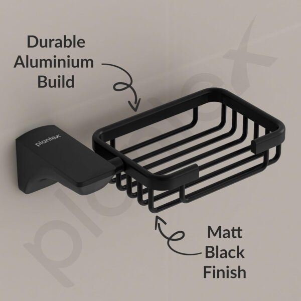 Plantex Space Aluminum Soap Dish/Soap Stand/Soap Holder/Bathroom Soap Holder/Bathroom Accessories (Black)