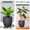 YUCCABE ITALIA FOXB PCUP 17 Inch Pots for Plants Highly Durable Polymers Lightweight Indoor Outdoor Flower Gamla Tree Planter Container Planters for Living Room, Balcony, Garden, Office, Gray