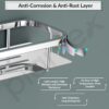 Plantex Stainless Steel 304 Bathroom Shelf for Wall/Bathroom Racks and Shelves/Bathroom Organizer & Accessories/Kitchen Rack/Kitchen Shelves- Pack of 2 (15X5 Inches-Chrome Finish)